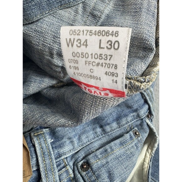 Levis 501 Jeans 34x27 Blue Button Fly Regular Fit Straight Leg Light Tag 34x30 - Picture 13 of 15